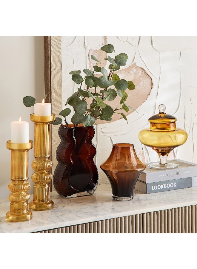 Home Box Pedro Decorative Heavy Glass Candleholder - 9x33 cm - Image 5