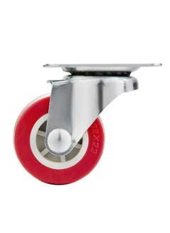 BMB tools Rubber Caster Wheel-4 Piece 40mm Red- Plate Casters with Ball Bearing Design and Swivel Movement for Non-Marking Smooth Rolling for Furniture Office Chairs Trolleys Workbenches and Equipment  - Image 5
