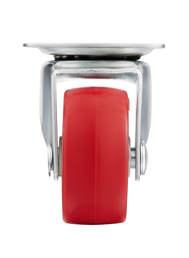 BMB tools Rubber Caster Wheel-4 Piece 40mm Red- Plate Casters with Ball Bearing Design and Swivel Movement for Non-Marking Smooth Rolling for Furniture Office Chairs Trolleys Workbenches and Equipment - Image 4