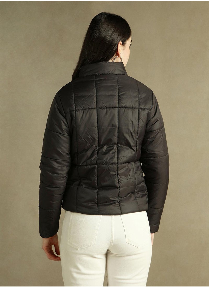 Dennis Lingo Women's Black 100% Polyester Solid Regular Fit Jacket  - Image 3