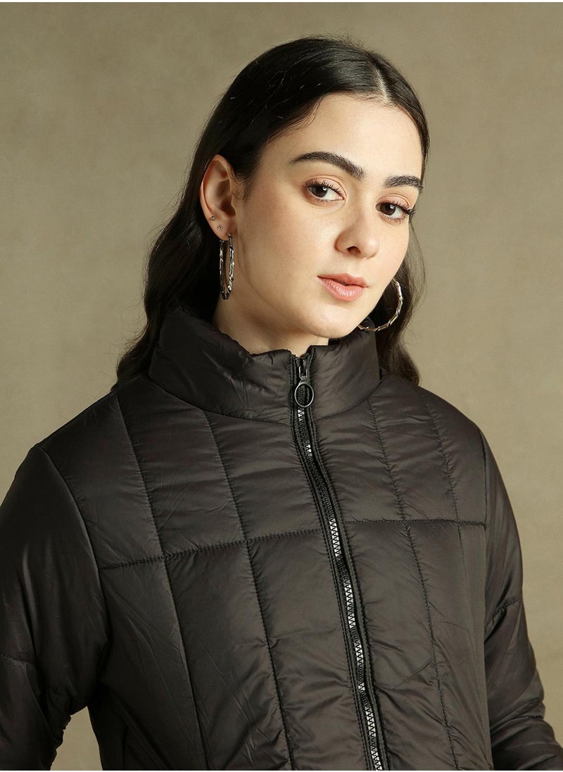 Dennis Lingo Women's Black 100% Polyester Solid Regular Fit Jacket  - Image 4