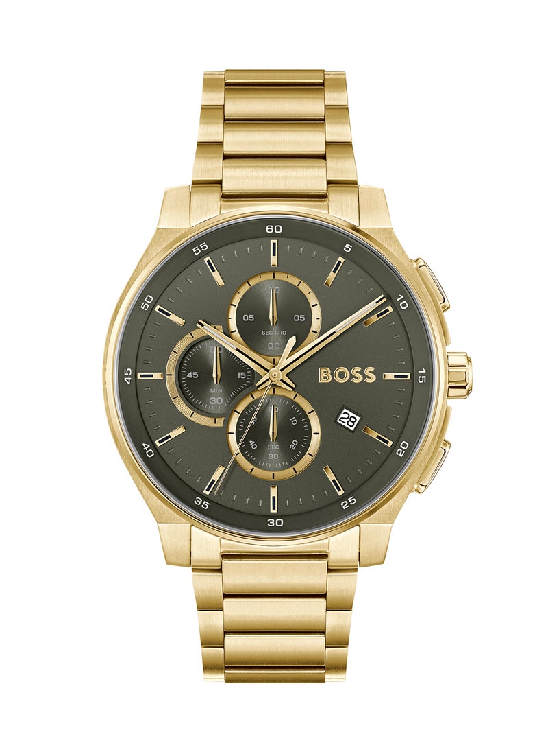 HUGO BOSS ساعة هوجو بوس كرونوغراف للرجال علبة خضراء زيتية - 1514190  - Image 2