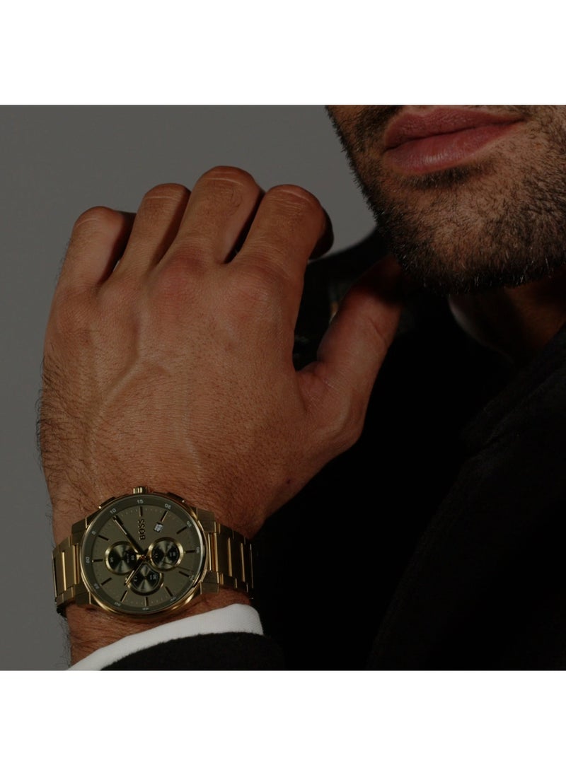 HUGO BOSS ساعة هوجو بوس كرونوغراف للرجال علبة خضراء زيتية - 1514190  - Image 5