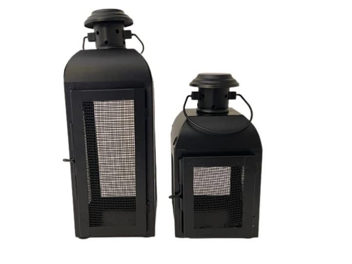 Quace Black Metal Lantern Candle Tealight Holder for Home Decor Items | Set of 2… - Image 5