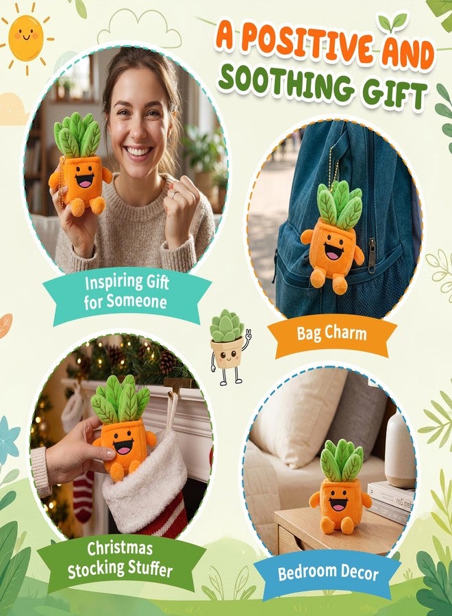 FunisFun Succulent Plant Plush - Happy Grow Pots Artificial Succulent Stuffed Animal, Positive Gift for Adults Collectors, Desk & Shelf Decor for Home or Office (Orange) - Image 4