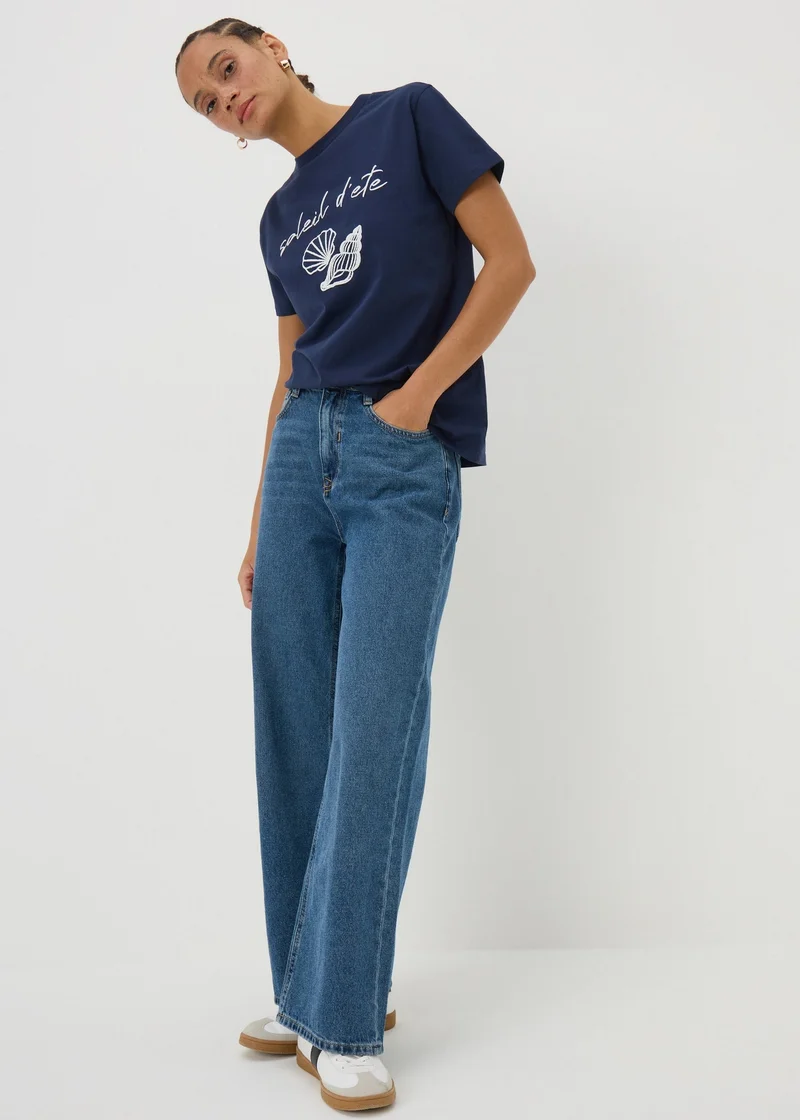 Matalan Navy Shells Soleil D'ete T-Shirt
