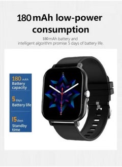 Generic Smartwatch for Men and Women, 1.69" Screen with Heart Rate Monitor, Oximeter (SpO2), Pedometer, Sleep Monitor, IP68 Waterproof Smart Watch for Android and iOS (Black)  - Image 4
