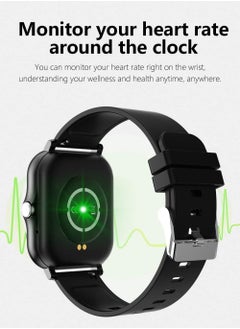 Generic Smartwatch for Men and Women, 1.69" Screen with Heart Rate Monitor, Oximeter (SpO2), Pedometer, Sleep Monitor, IP68 Waterproof Smart Watch for Android and iOS (Black)  - Image 2