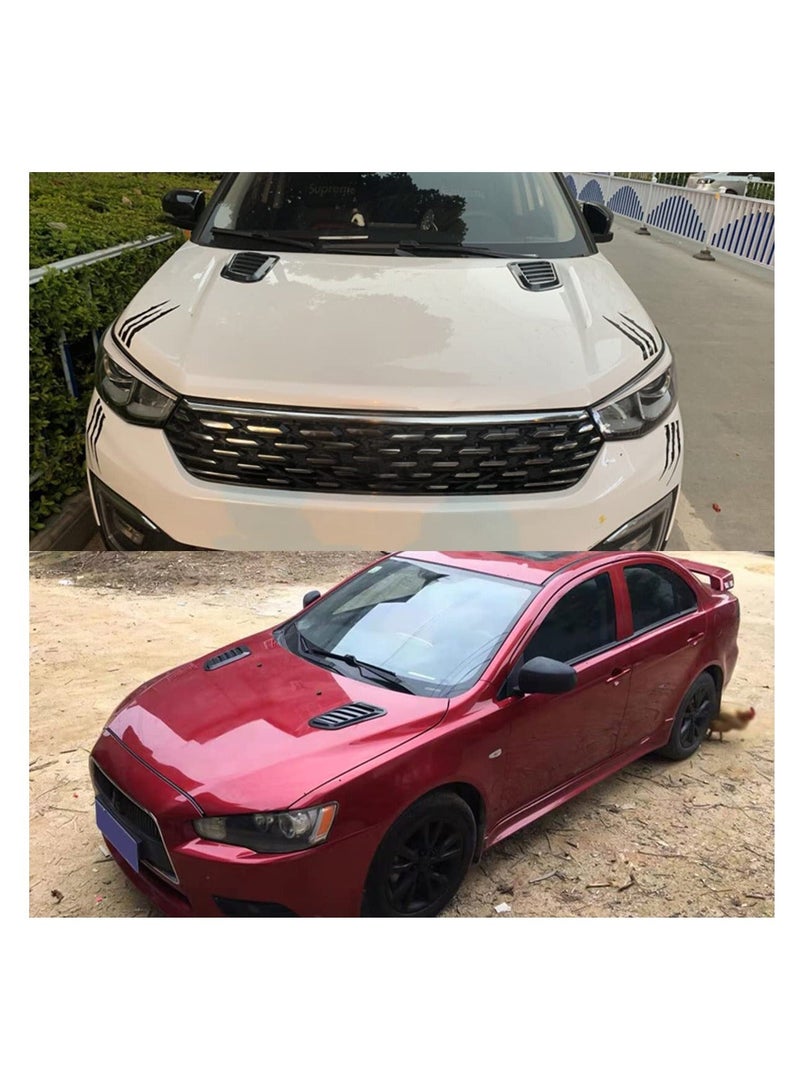 Car Hood Sticker False Vents, 2pcs Universal Hood Decoration Air Vents for Car Hood Cover, Bonnet Vent Decal Air Intake Trim Cover