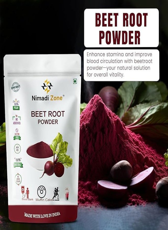 Nimadi Zone 100% Pure & Natural Beetroot Powder for Face & Hair Nourishes Skin Face Pack For Glowing Skin - 100gm - Image 3
