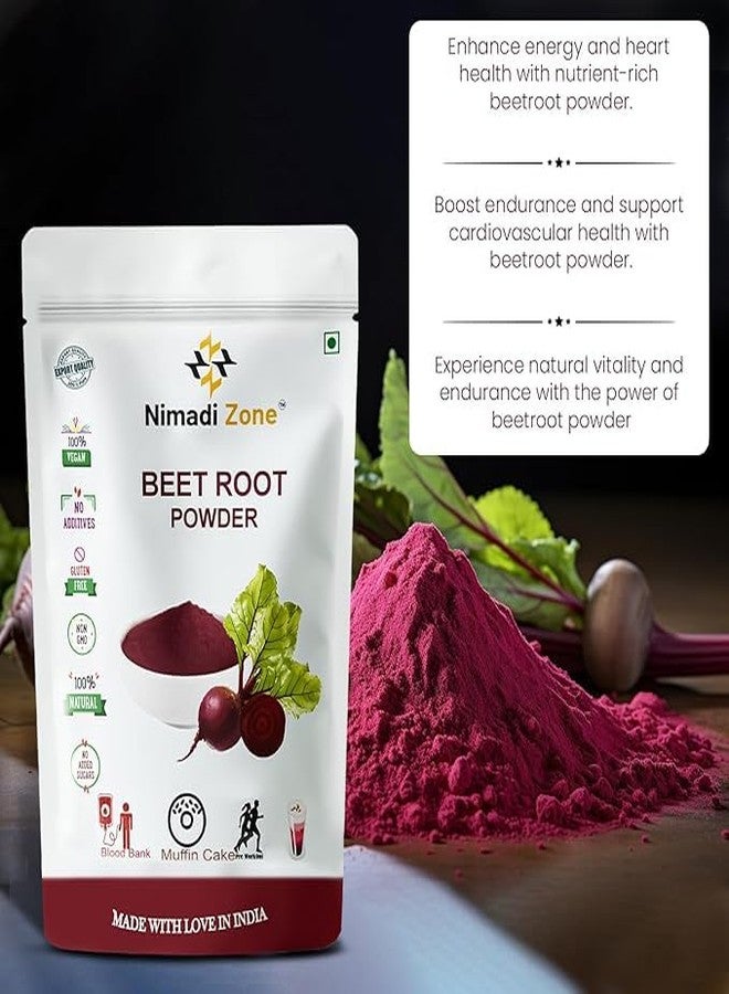 Nimadi Zone 100% Pure & Natural Beetroot Powder for Face & Hair Nourishes Skin Face Pack For Glowing Skin - 100gm - Image 4