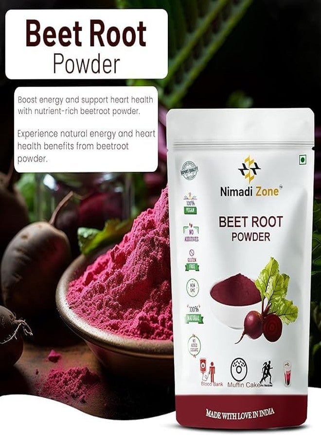 Nimadi Zone 100% Pure & Natural Beetroot Powder for Face & Hair Nourishes Skin Face Pack For Glowing Skin - 100gm - Image 5