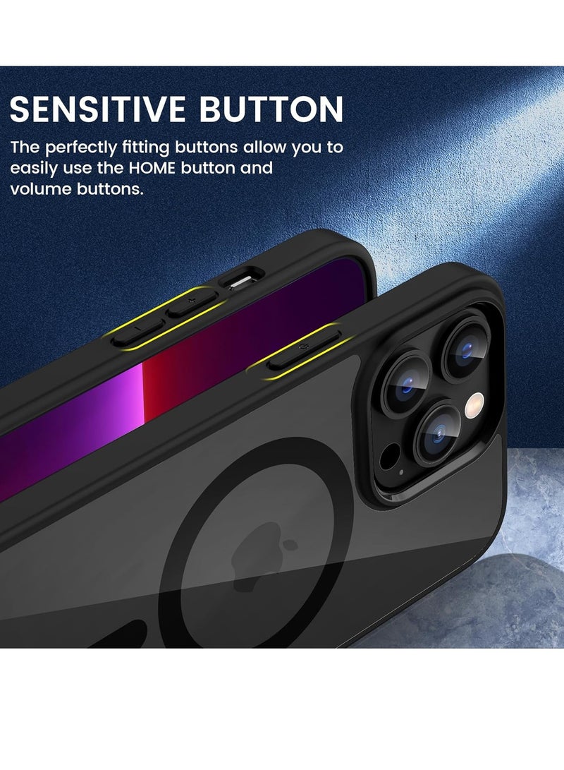 TIGER Clear Magnetic Case for iPhone 14 Pro Max – Slim Shockproof Phone Cover with Strong Built-in Magnets – Hard Transparent PC Back + Soft TPU Frame – Scratch Resistant, Drop Protection Design - Image 2