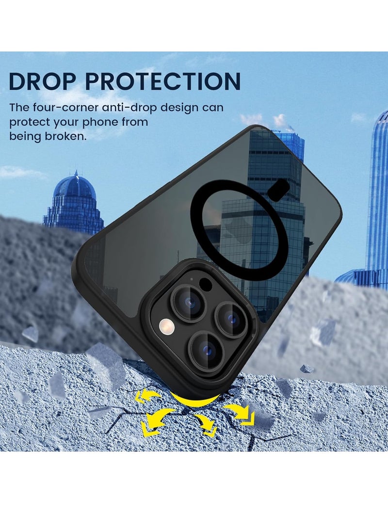 TIGER Clear Magnetic Case for iPhone 14 Pro Max – Slim Shockproof Phone Cover with Strong Built-in Magnets – Hard Transparent PC Back + Soft TPU Frame – Scratch Resistant, Drop Protection Design - Image 3