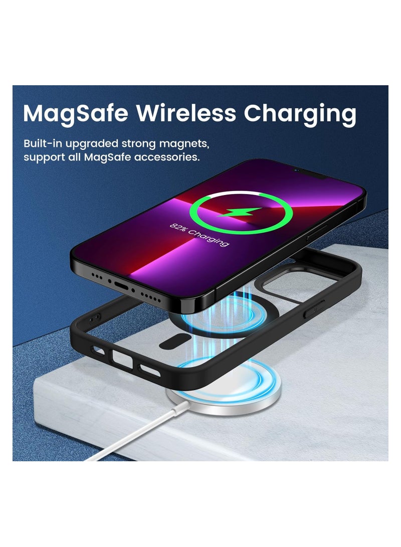 TIGER Clear Magnetic Case for iPhone 14 Pro Max – Slim Shockproof Phone Cover with Strong Built-in Magnets – Hard Transparent PC Back + Soft TPU Frame – Scratch Resistant, Drop Protection Design - Image 4