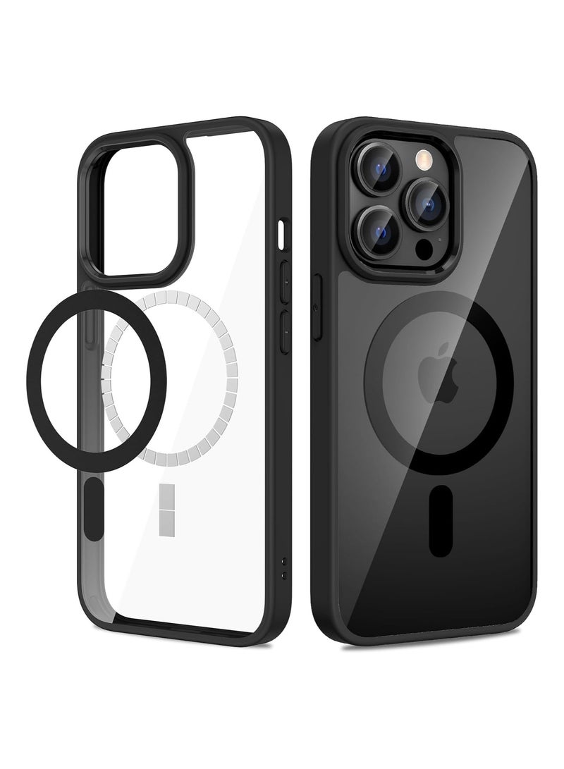 TIGER Clear Magnetic Case for iPhone 14 Pro Max – Slim Shockproof Phone Cover with Strong Built-in Magnets – Hard Transparent PC Back + Soft TPU Frame – Scratch Resistant, Drop Protection Design - Image 1