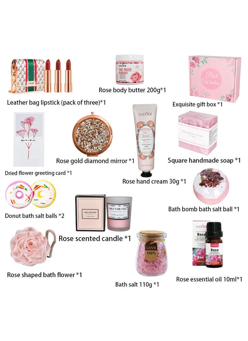 Captaintech Gifts Basket for Women - Birthday Gift Box Set Contains 14 Items Inspirational Gift,Relaxing Spa Care Package for Women Friendship,Friend Gifts for Women - Image 2