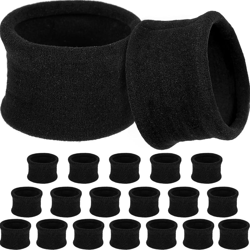 eBoot EBOOT 20 Pieces Large Cotton Stretch Hair Ties Bands Rope Ponytail Holders Headband for Thick Heavy or Curly Hair, 6.5 cm in Diameter (Black) 