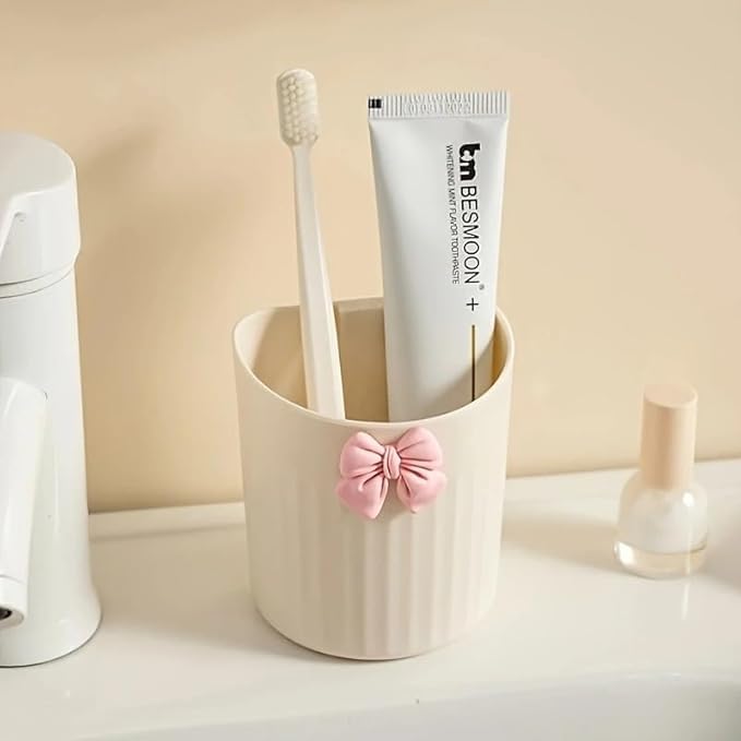 Copelle 2 Pcs Wall-Mounted Tooth Brush Holder Bathroom - Self-Adhesive Bathroom Organiser Without Drill for Toothbrushes, Toothpaste and Makeup Brushes - Plastic Brush Holder for Bathroom - Image 2