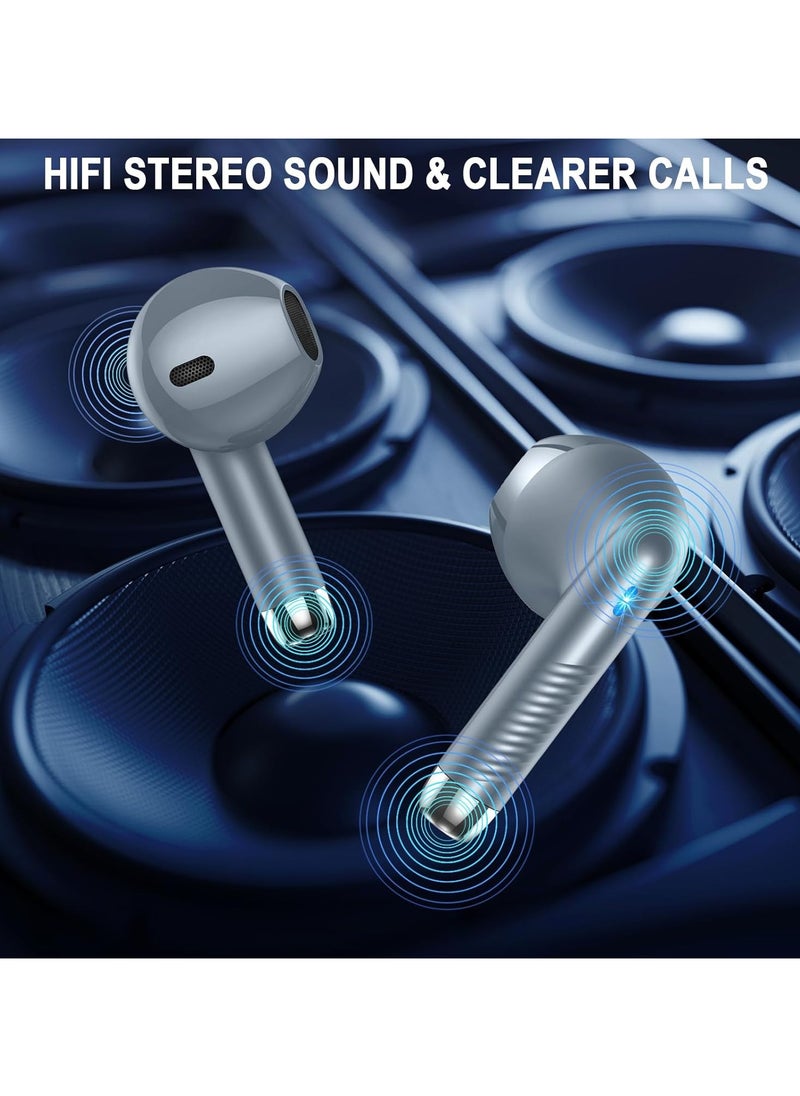 lekikpo Wireless Earbuds, Bluetooth 5.4 Ear Buds LED Power Display Headphones Bass Stereo, Bluetooth Earbuds in-Ear Noise Cancelling Mic, 40H Playback Mini Case IP7 Waterproof Sports Earphones for Android iOS-Dark Gray  - Image 4