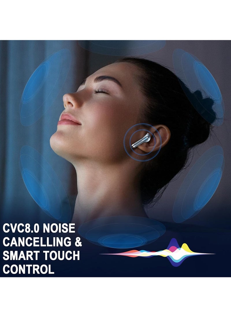 lekikpo Wireless Earbuds, Bluetooth 5.4 Ear Buds LED Power Display Headphones Bass Stereo, Bluetooth Earbuds in-Ear Noise Cancelling Mic, 40H Playback Mini Case IP7 Waterproof Sports Earphones for Android iOS-Dark Gray  - Image 2