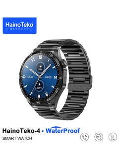 Haino Teko HainoTeko-4 GT4 Waterproof Smartwatch with Round Shape AMOLED Display AI Voice Assistance 3 Pair Straps and Wireless Charger Designed for Men Black  - Image 2