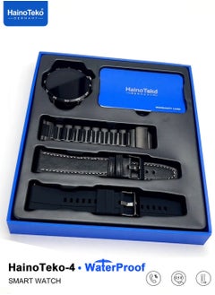 Haino Teko HainoTeko-4 GT4 Waterproof Smartwatch with Round Shape AMOLED Display AI Voice Assistance 3 Pair Straps and Wireless Charger Designed for Men Black  - Image 3
