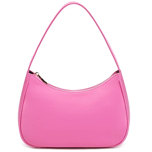 CYHTWSDJ Shoulder Bags for Women, Cute Hobo Tote Handbag Mini Clutch Purse with Zipper Closure (Pink) - Image 1