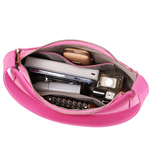 CYHTWSDJ Shoulder Bags for Women, Cute Hobo Tote Handbag Mini Clutch Purse with Zipper Closure (Pink) - Image 5