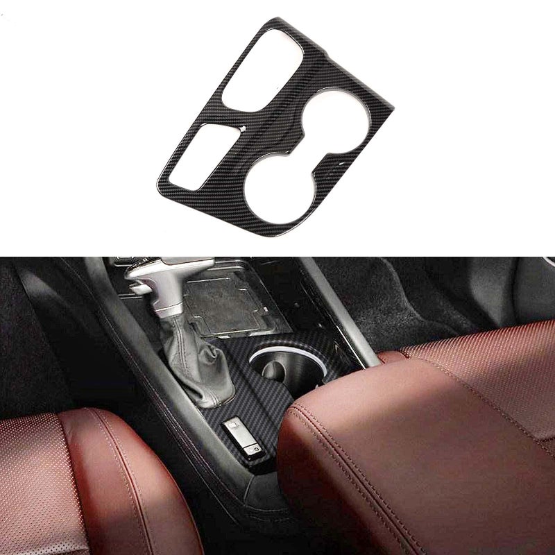 HTHE Gear Shift Panel Trim Interior Center Console Gear Shift Cup Holder Trim Compatible with Dodge Durango Accessories Trim 20212022 ABSCarbon Fiber Black