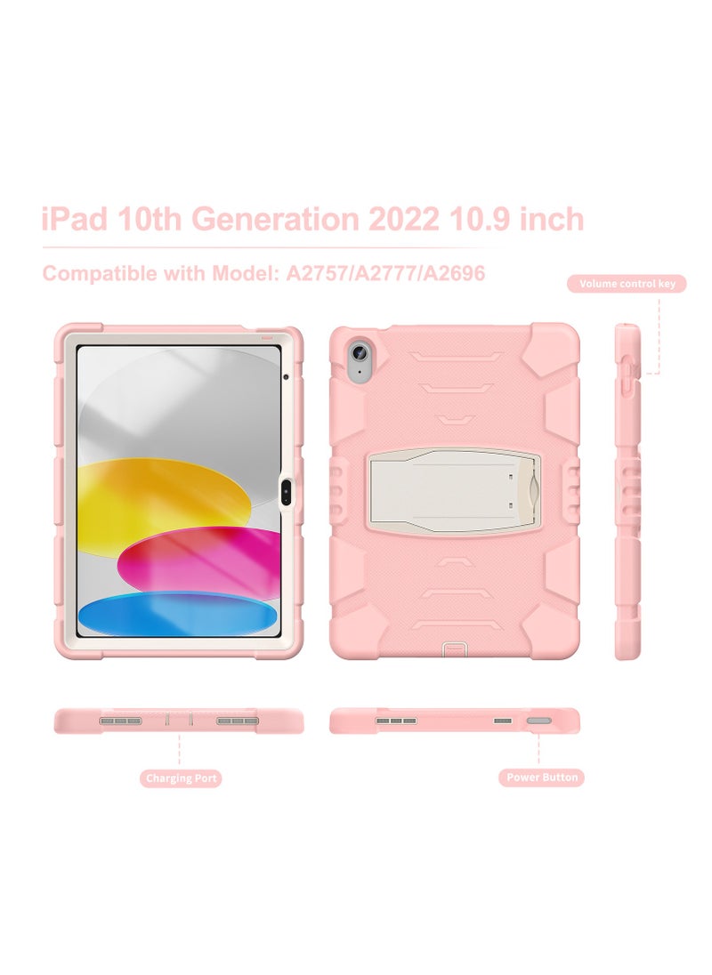GULFLINK Shockproof High Impact Protective Case Cover with Kickstand for ipad 10th 10.9 inch 2022（A2757/A2777）Cherry Blossoms pink  - Image 2