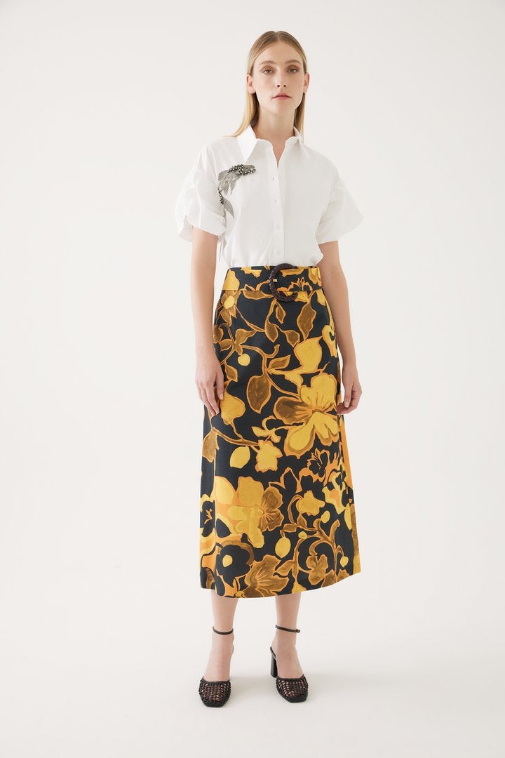 EXQUISE Fish Patterned Embellished Shirt - Image 4