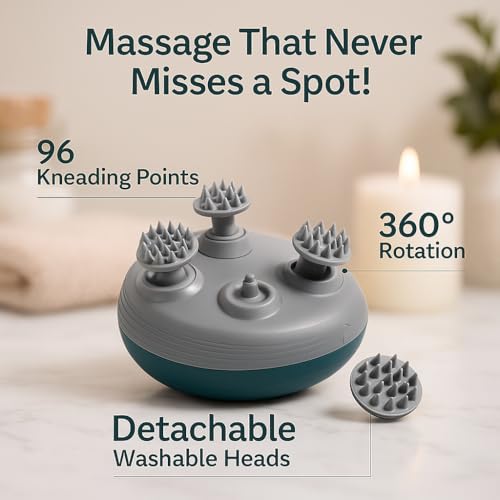 Blushinsta Revive Scalp Massager | 96 Silicon Kneading Points with Detachable Heads | Scalp, Body & Head Massager for Hair Growth (Multicolor) - Image 4