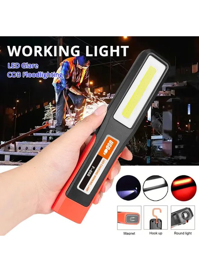 1pc Handheld LED COB Flashlight Rotatable Foldable USB Rechargeable Work Light With Hook Magnetic - Image 2
