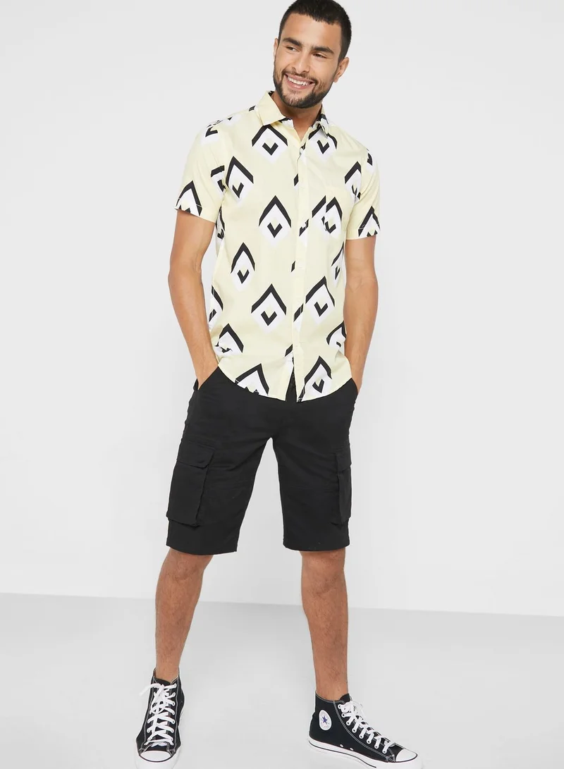 Seventy Five Camp Collar Regular V Shape Pocket