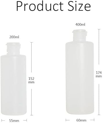 VASANA 2Pcs 136OZ Clear Plastic Bottles with Flip Caps Empty Travel Squeezable Containers Refillable Tube for Shampoo Body Wash Sauce Facial Cleansing Bubble Cream 400ML - Image 2