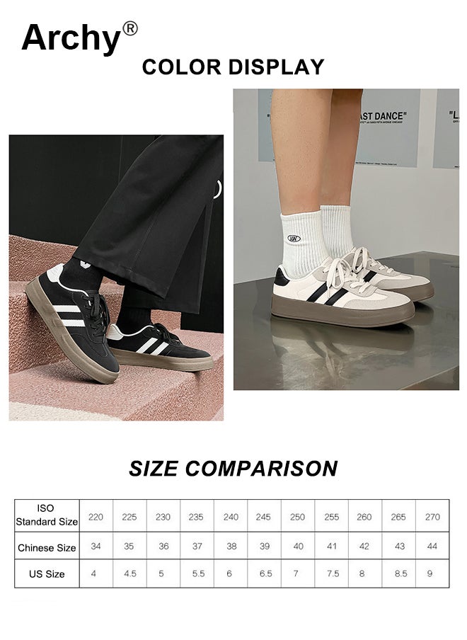 Archy Men's Retro Sneakers - Classic White Low-Top Canvas Shoes with Black Accents, Breathable Casual Lace-Up for Daily Wear & Street Style  - Image 5