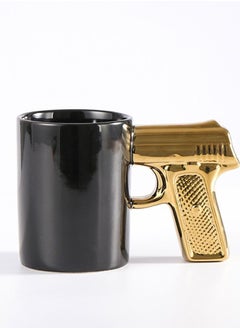 Arabest Coffee Mug with Innovative STEM,Shot Glass with Rounded Spout,,Mug for Coffee/Tea(Black Gold)  - Image 1