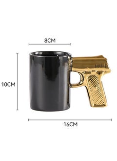 Arabest Coffee Mug with Innovative STEM,Shot Glass with Rounded Spout,,Mug for Coffee/Tea(Black Gold)  - Image 5