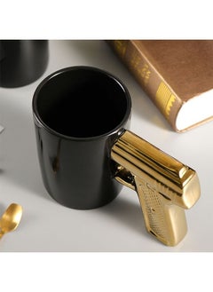 Arabest Coffee Mug with Innovative STEM,Shot Glass with Rounded Spout,,Mug for Coffee/Tea(Black Gold)  - Image 2