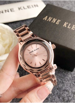 ANNE KLEIN ANNE KLEIN Women's Classic Cubic Zirconia Fashion Quartz Watch Rose Gold Stainless Steel Strap Gift 35mm 