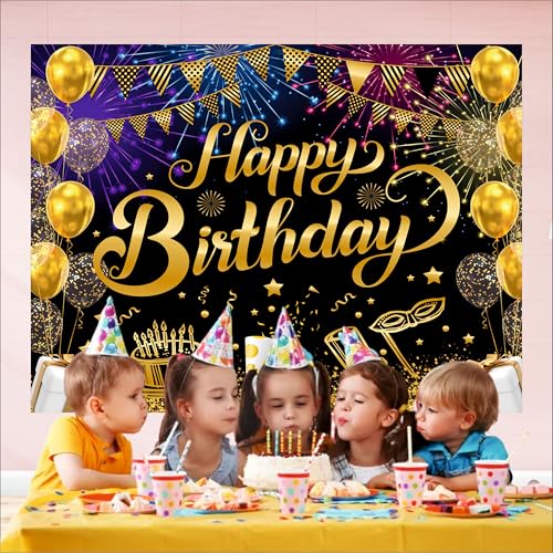 Party Baazaar Happy Birthday Backdrop | Backdrop for Birthday Decoration | Theme Banner for Kids (Pack of 1, Multicolor, Size: 5x4 Feet) - Image 4