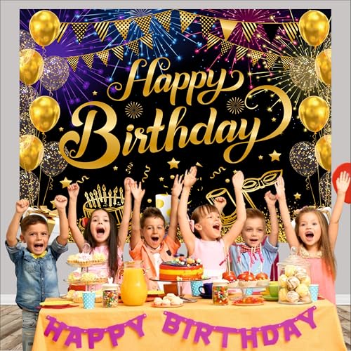 Party Baazaar Happy Birthday Backdrop | Backdrop for Birthday Decoration | Theme Banner for Kids (Pack of 1, Multicolor, Size: 5x4 Feet) - Image 5