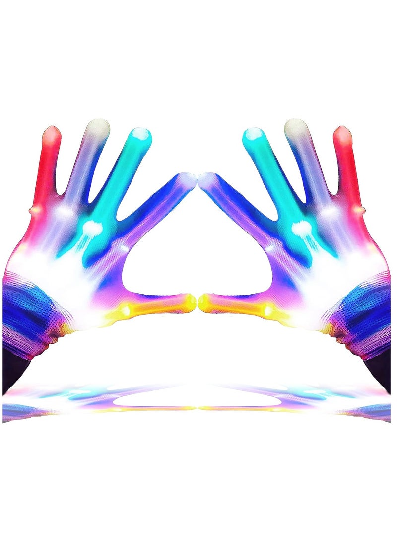 Meetion LED Finger Gloves,Finger Light Gloves,LED Gloves for Teen and Adult Gifts,The Toys for 13 and Up Year Old Boys Girls,Light Up Gloves Have 5Color/6Mode,in Halloween Chrismas Party(1 Pair/L) - Image 1