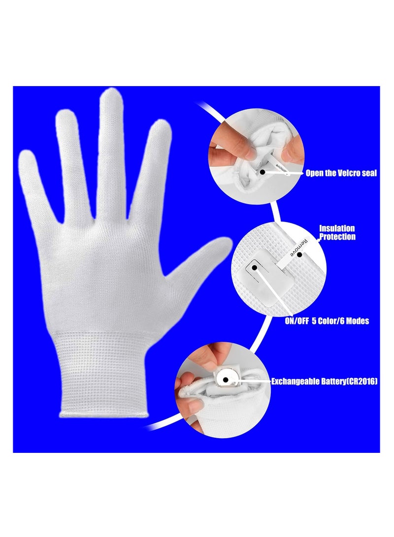 Meetion LED Finger Gloves,Finger Light Gloves,LED Gloves for Teen and Adult Gifts,The Toys for 13 and Up Year Old Boys Girls,Light Up Gloves Have 5Color/6Mode,in Halloween Chrismas Party(1 Pair/L) - Image 5