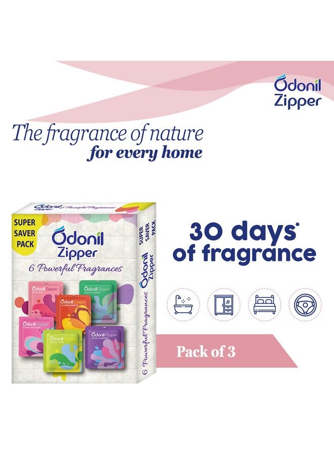 Odonil Bathroom Air Freshener Zipper Mix -30gm (10gm*3, Citrus, Jasmine,Lavender) - Image 2