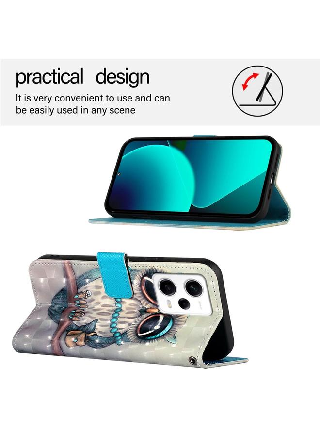 S-TOP Case For Redmi Note 12 Pro 5G Global 3D Painting Horizontal Flip Leather Phone Case - Image 3