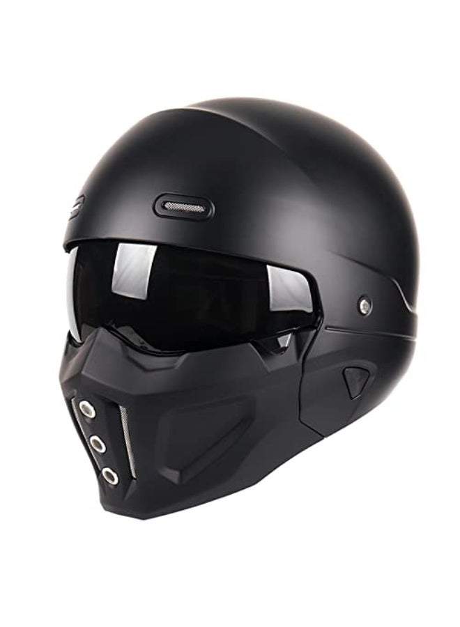 Unisex-Adult Motorcycle Modular Full Face Helmet - DOT Approved, Matte Black - Image 1