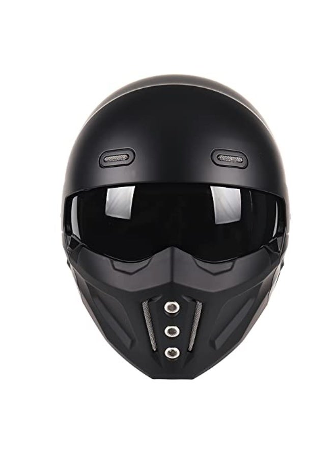 Unisex-Adult Motorcycle Modular Full Face Helmet - DOT Approved, Matte Black - Image 3