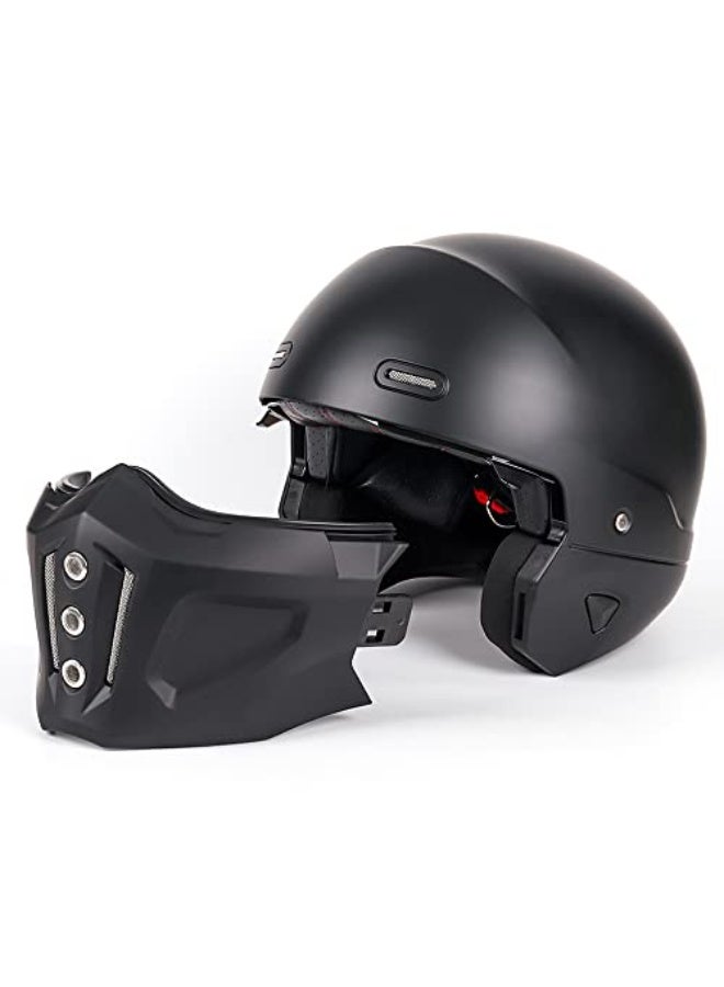 Unisex-Adult Motorcycle Modular Full Face Helmet - DOT Approved, Matte Black - Image 5